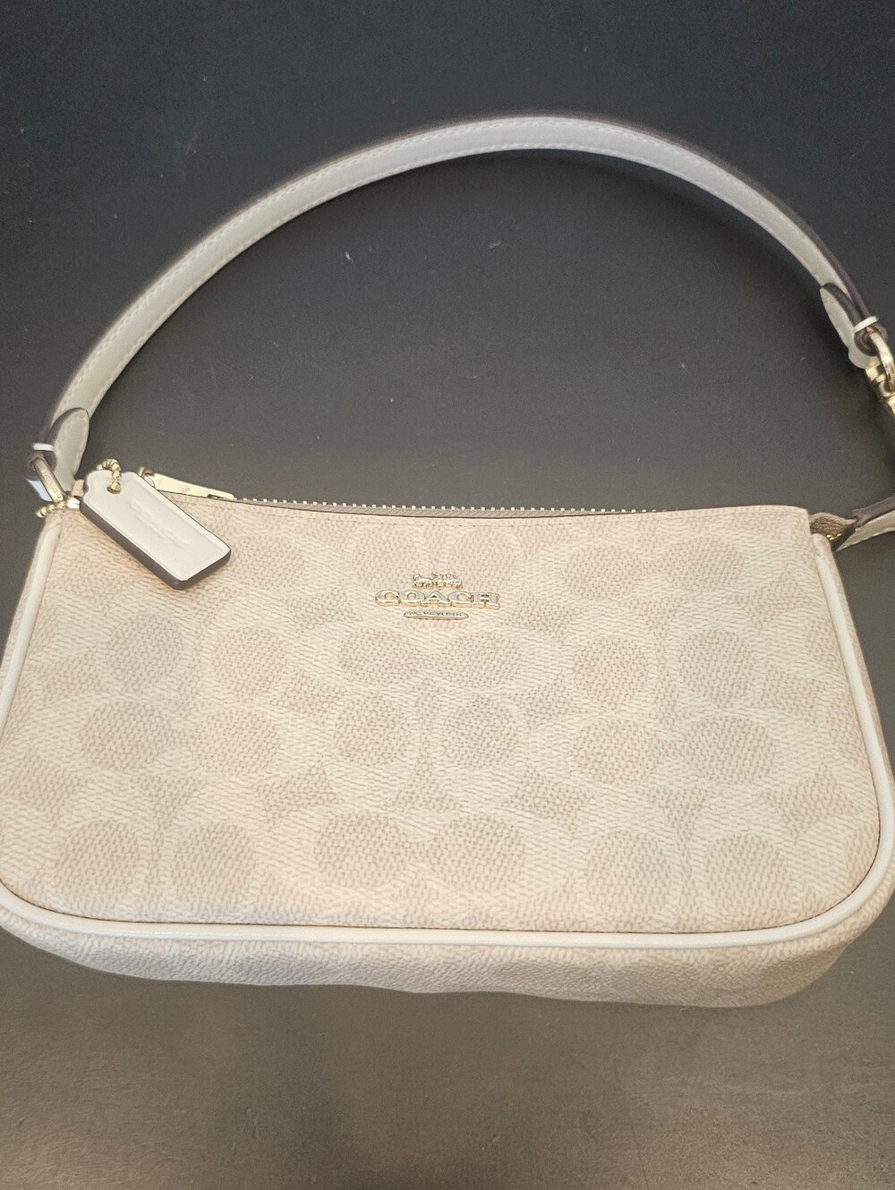 Coach Signature Mini Shoulder Bag in Light Beige